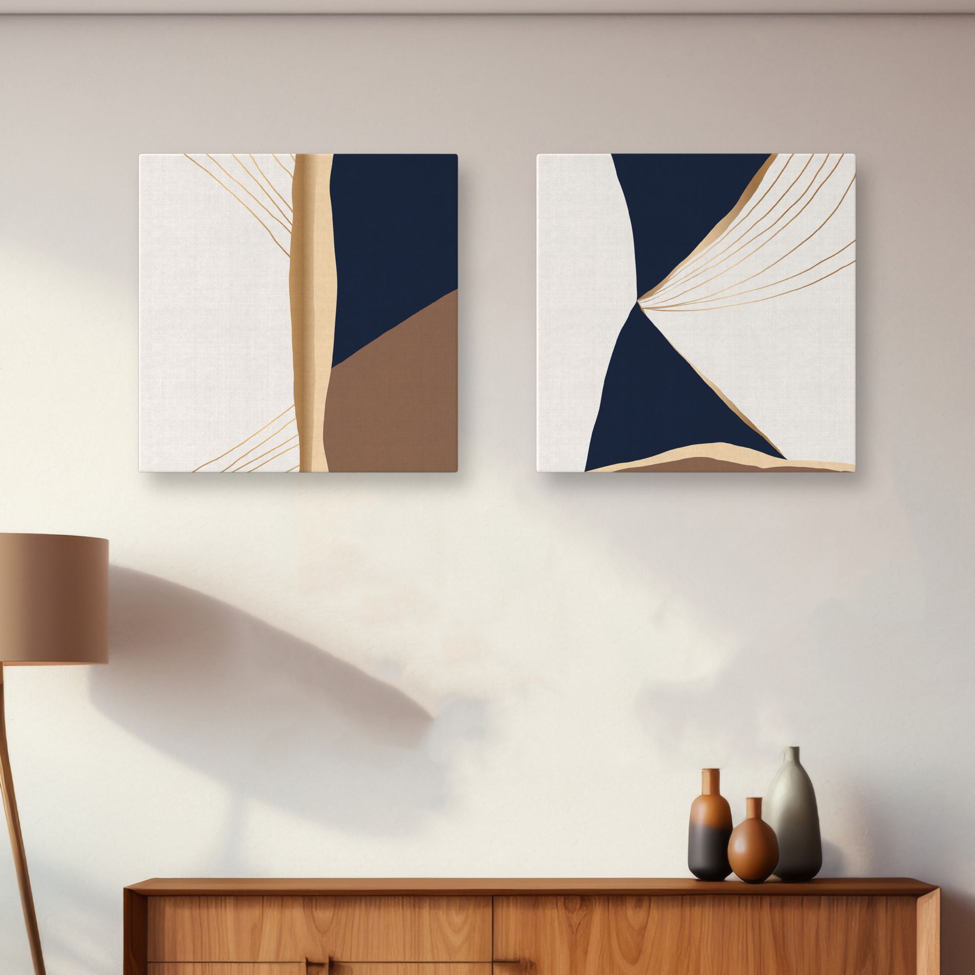 Conjunto 2 Telas Decorativas Multicolor 30x30cm - Canvas Premium