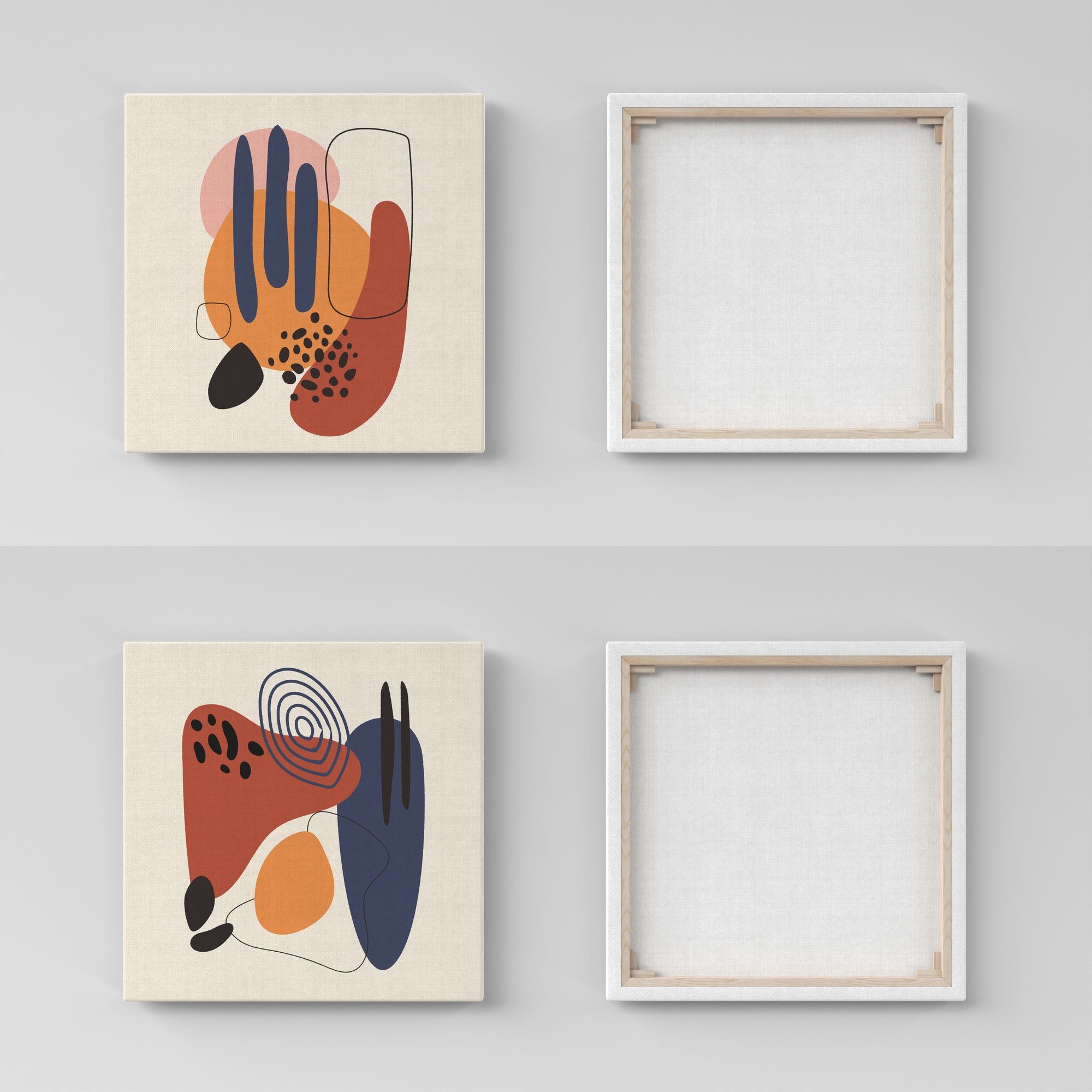 Conjunto 2 Telas Decorativas Canvas 30x30cm - Multicolor Premium