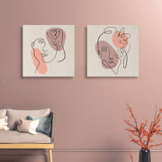 Conjunto de Quadros Decorativos Canvas - 2 Peças 30x30cm Multicolor