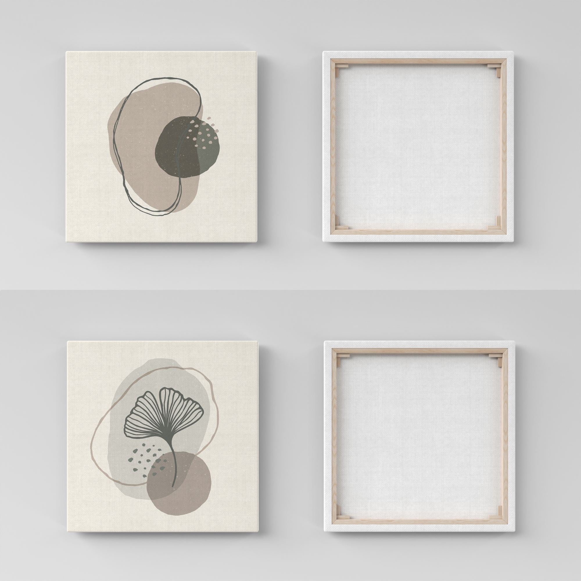 Conjunto de Quadros Decorativos Multicolor 30x30cm - 2 Peças Canvas