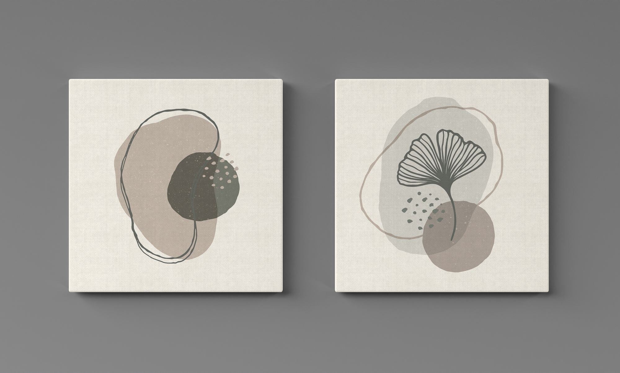 Conjunto de Quadros Decorativos Multicolor 30x30cm - 2 Peças Canvas