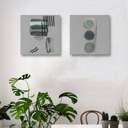 Conjunto 2 Quadros Canvas Decorativos 30x30cm - Moldura Madeira