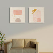 Conjunto 2 Telas Decorativas Canvas 30x30cm Moldura Madeira