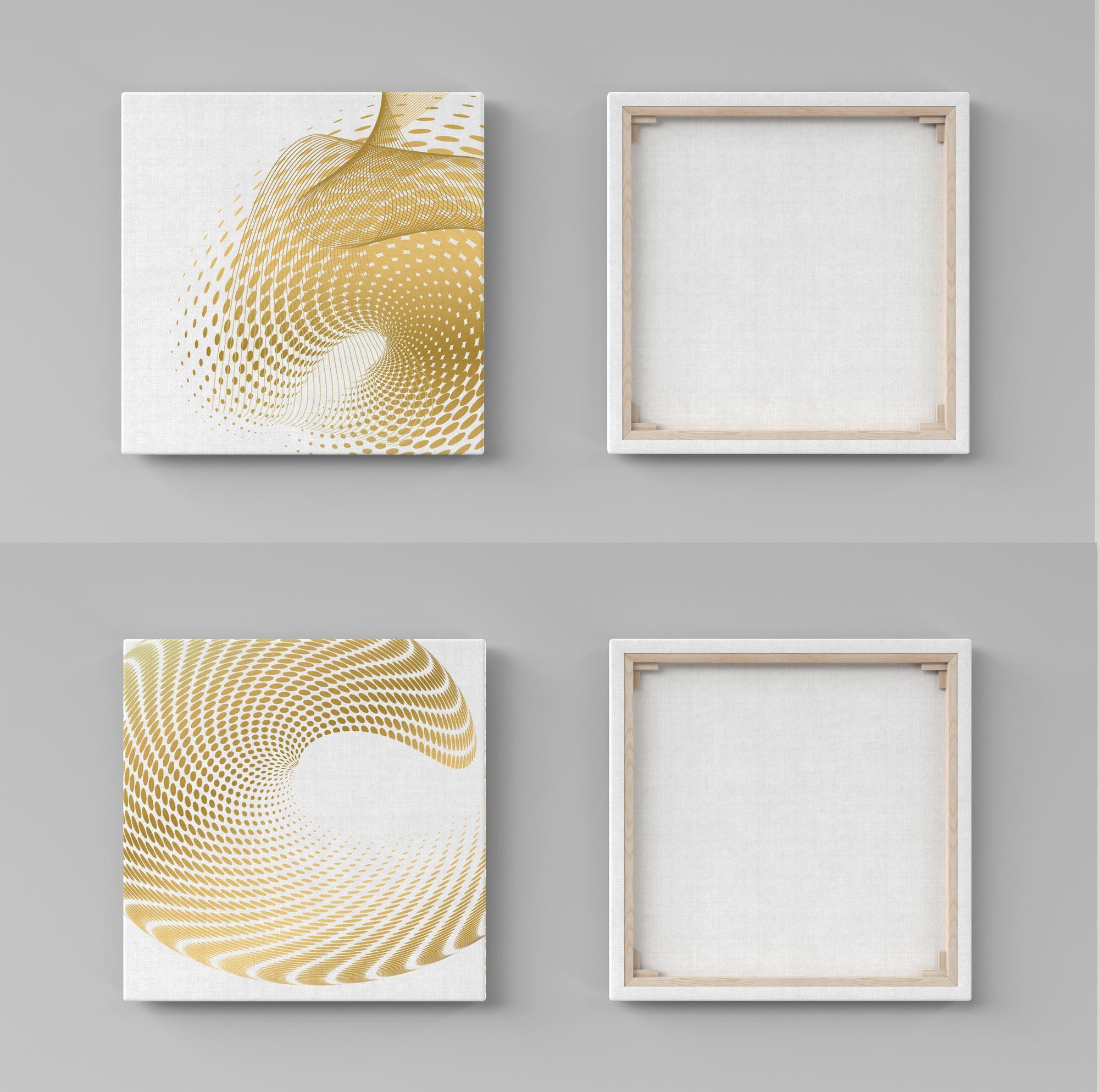 Conjunto de Telas Decorativas Gold & White - 30x30cm (2 Peças)