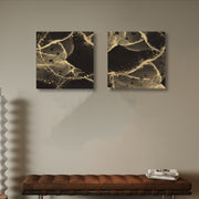 Conjunto de Quadros Decorativos Gold & Black - 30x30cm (2 peças)
