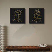 Conjunto 2 Telas Decorativas Dourado e Preto 30x30cm - Luxo Premium