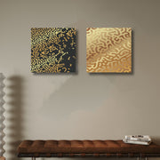 Conjunto de Quadros Decorativos Gold Black - 30x30cm Canvas Premium