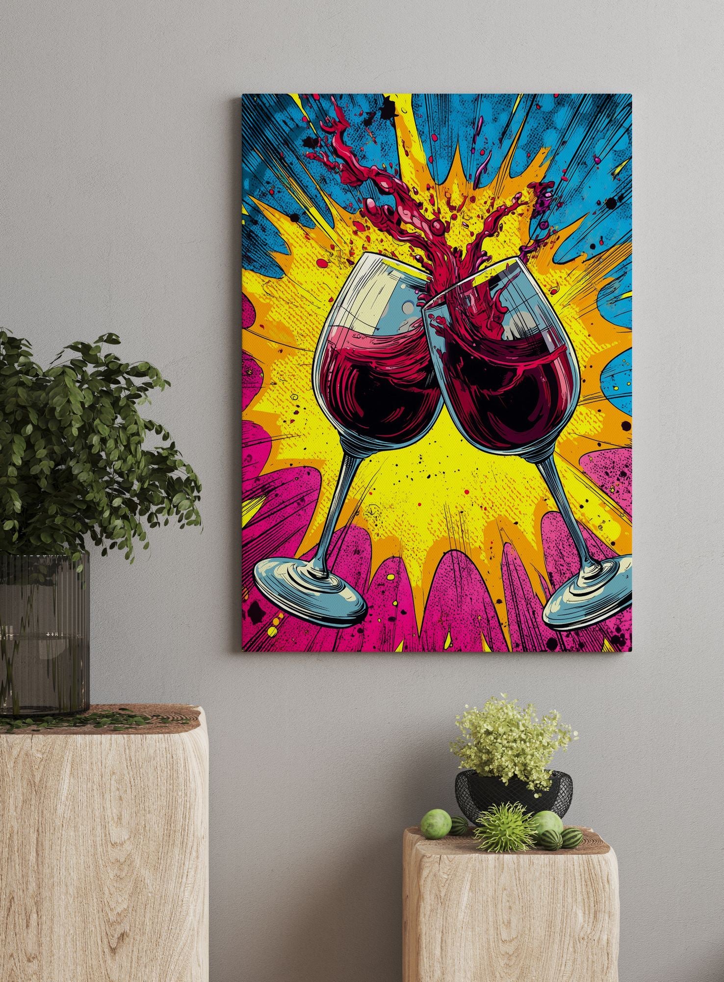 Tela Decorativa Multicolor 50x70cm - Canvas Premium com Moldura