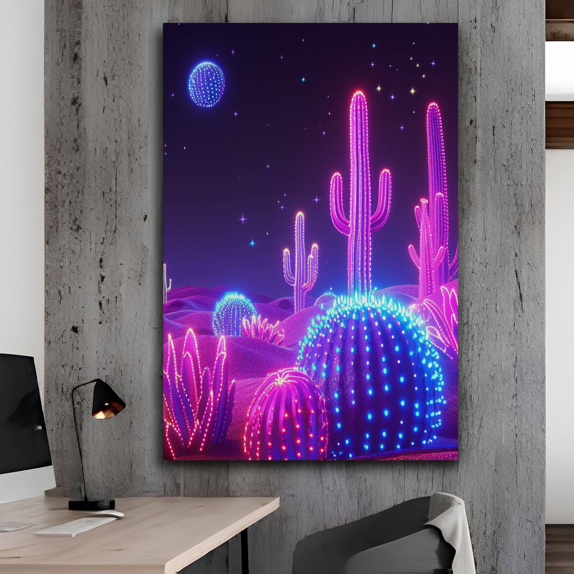 Tela Decorativa Canvas 50x70cm Multicolor com Moldura Madeira Premium