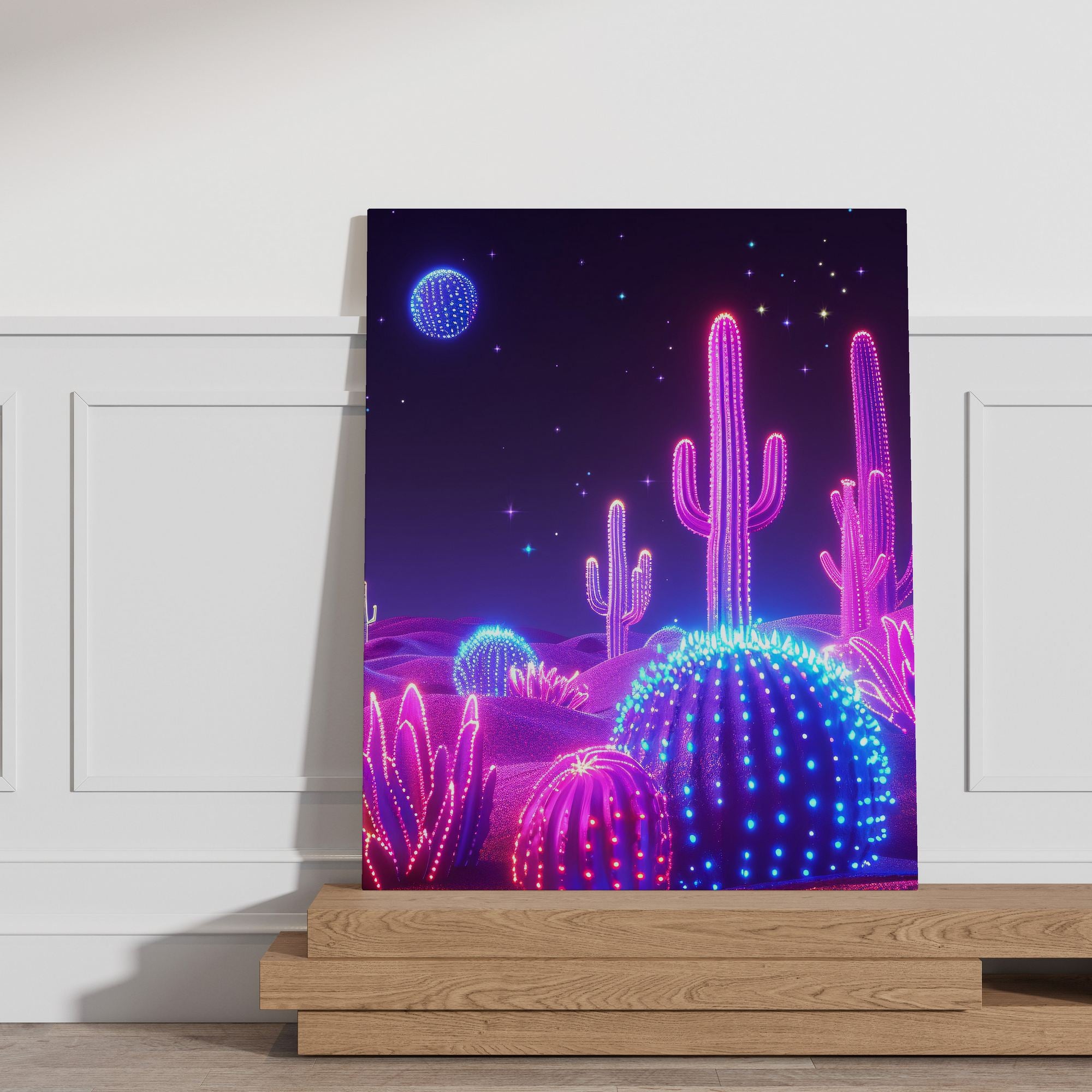 Tela Decorativa Canvas 50x70cm Multicolor com Moldura Madeira Premium