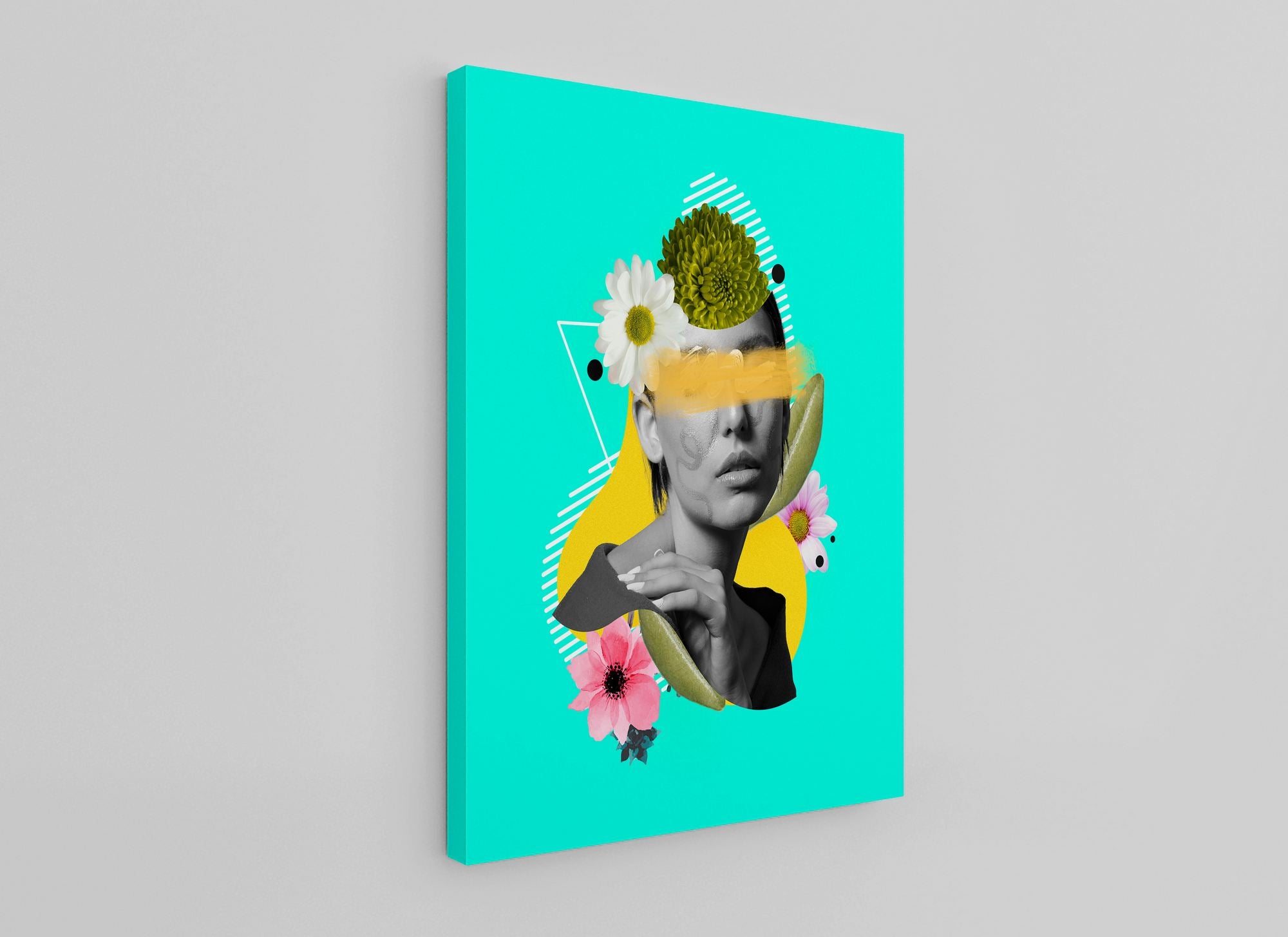 Quadro Decorativo Canvas Multicolor 50x70cm - Moldura Madeira