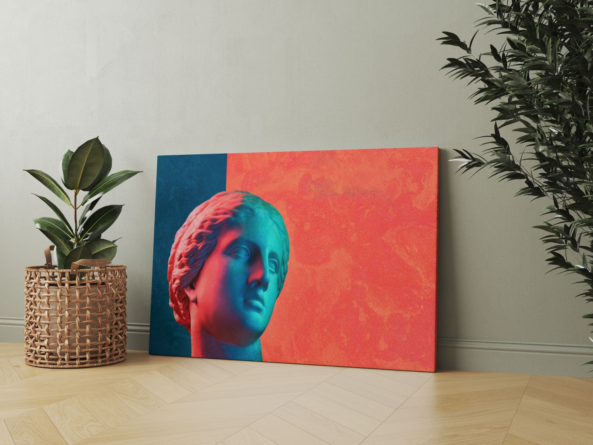 Quadro Decorativo Canvas Multicolor 50x70cm - Moldura Madeira