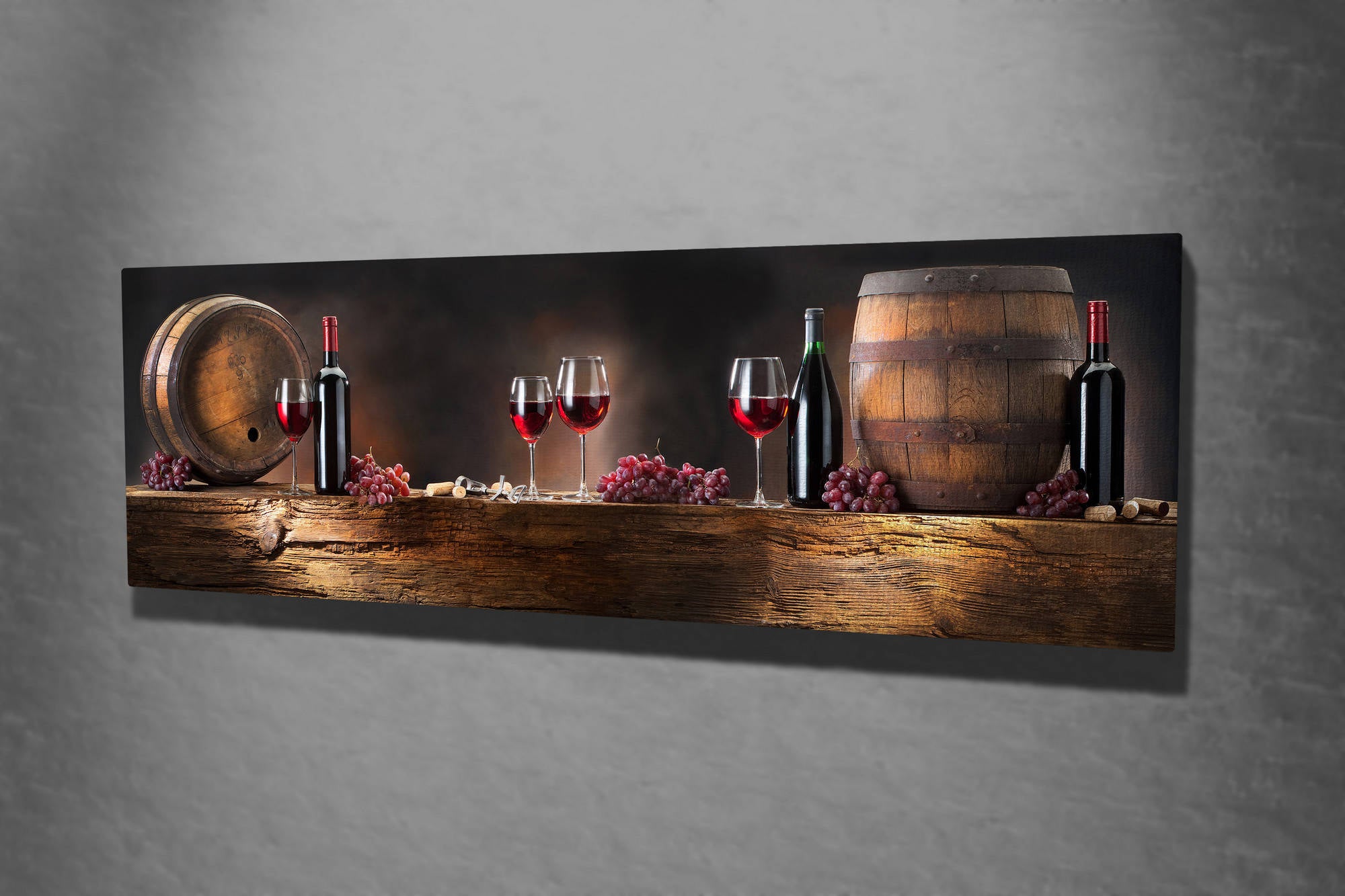Impressionante pintura decorativa em tela, 30 x 80 cm | 100% tela, 100% moldura de madeira (3 cm de espessura) | Perfeito para decoração e amantes da arte