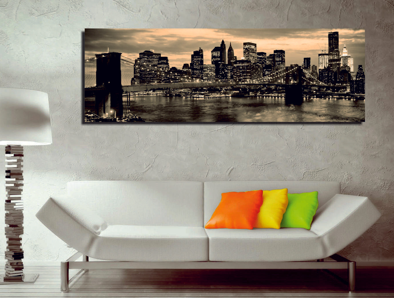 Pintura em tela decorativa elegante, 30 x 80 cm, 100% tela com moldura 100% madeira (3 cm de espessura) | Perfeita para amantes de decoração e arte