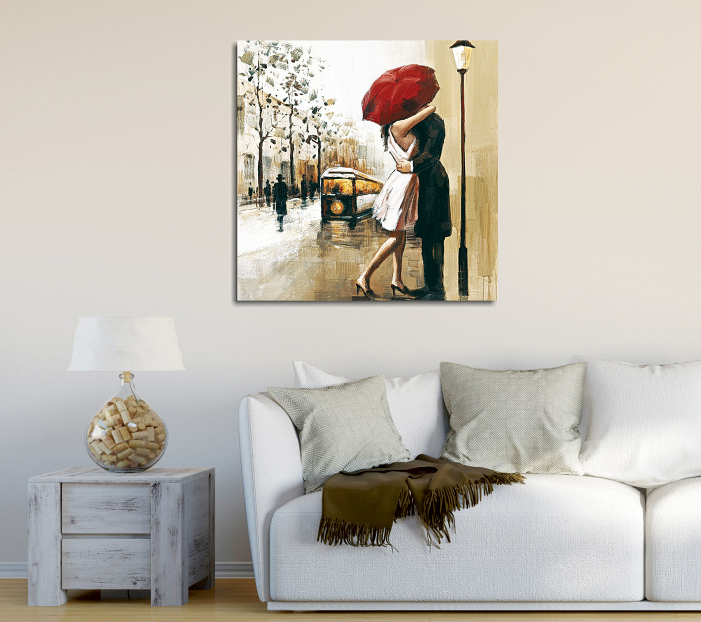 Pintura Decorativa Elegante em Tela, 45 x 45 cm, 100% Tela, 100% Moldura de Madeira (3 cm de Espessura) | Perfeita para Amantes de Decoração e Arte