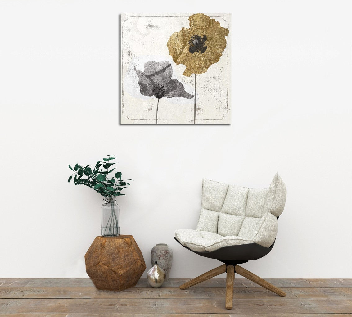 Pintura Decorativa Elegante em Tela, 45 x 45 cm, 100% Tela, 100% Moldura de Madeira (3 cm de Espessura) | Perfeita para Amantes de Decoração e Arte
