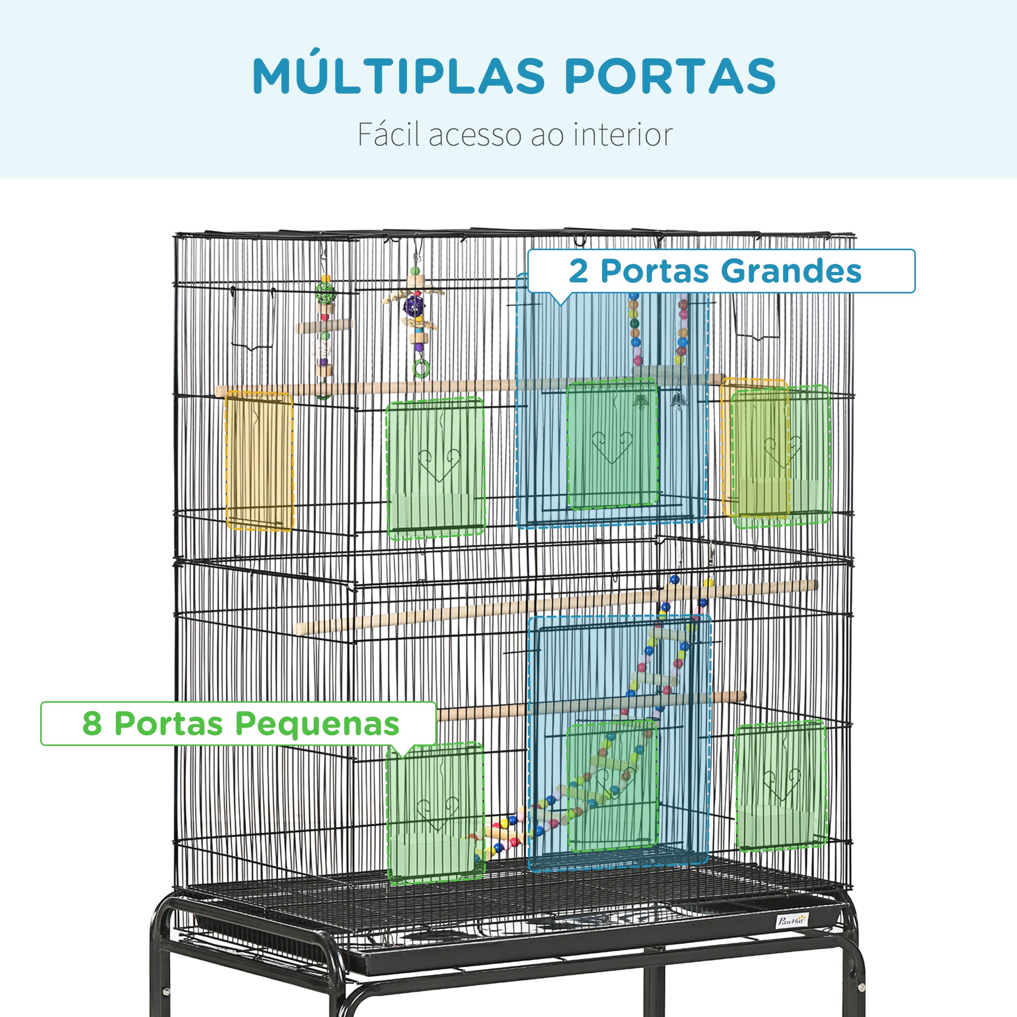 Gaiola Metálica Grande – 79x49x133 cm – Cor Preto