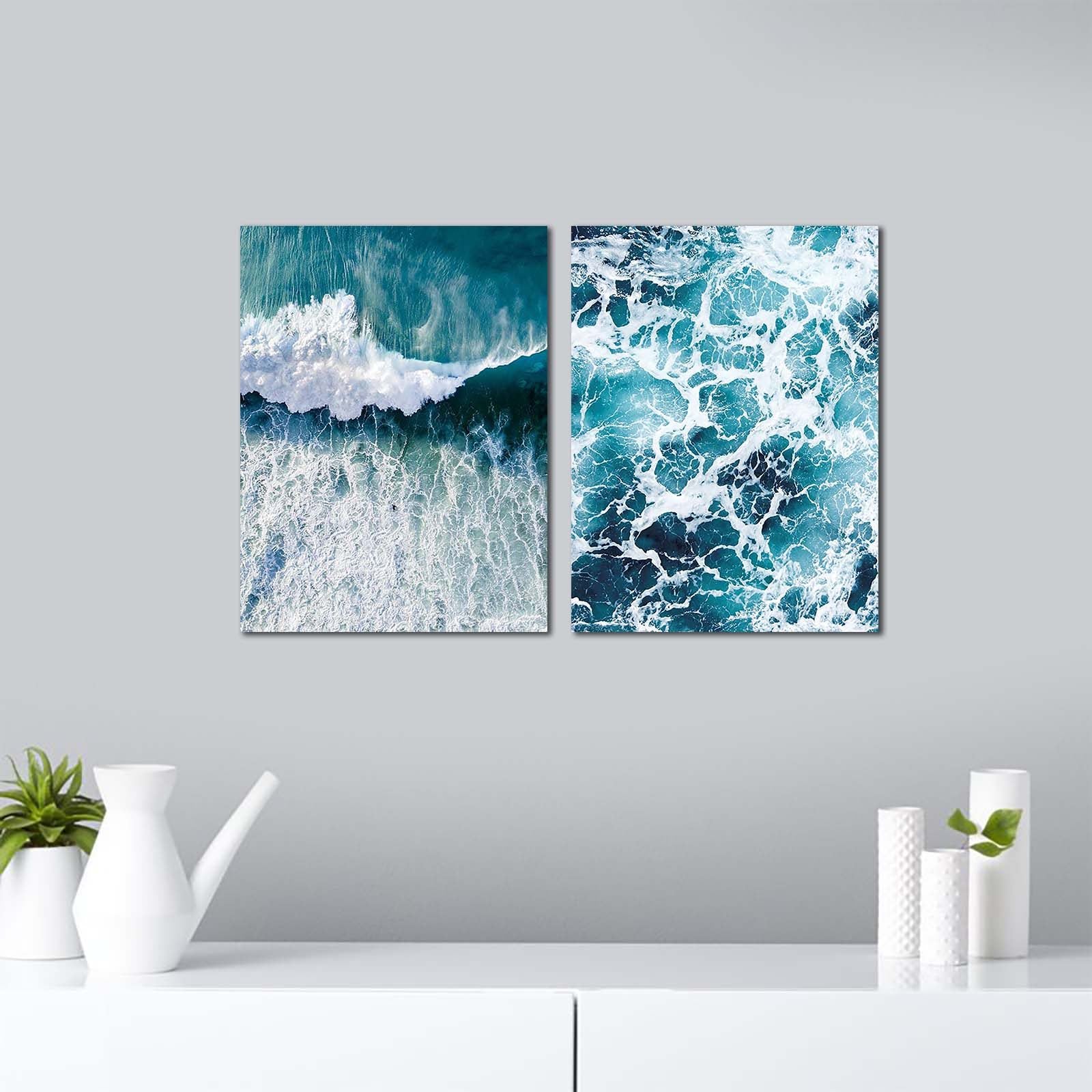 Pinturas Decorativas Elegantes em MDF (2 Peças), 30 x 40 cm | 100% MDF, 2,7 mm de Espessura | Perfeitas para Decoração de Casa, Arte de Parede Elegante e Moderna