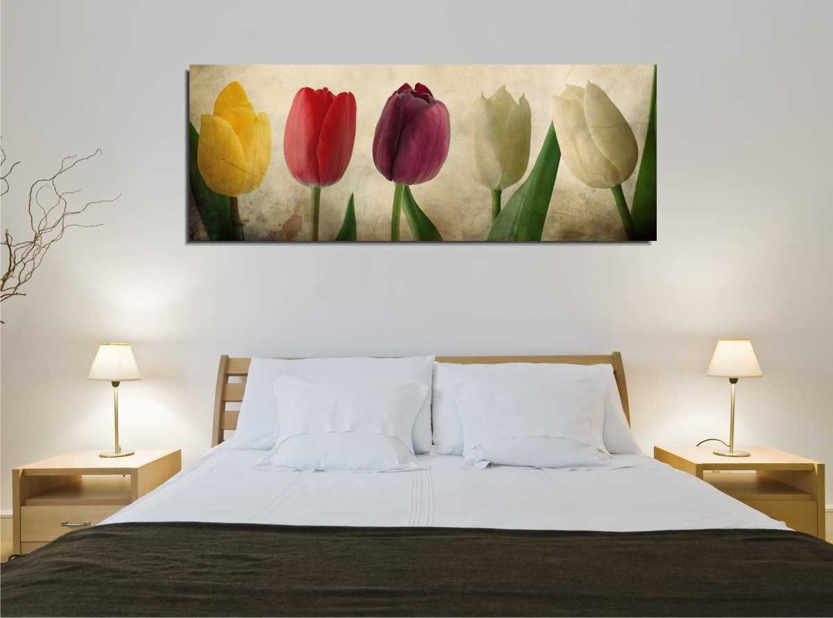 Impressionante pintura decorativa em tela, 30 x 80 cm | 100% tela, moldura 100% madeira (3 cm de espessura) | Perfeito para decoração e amantes da arte, design exclusivo
