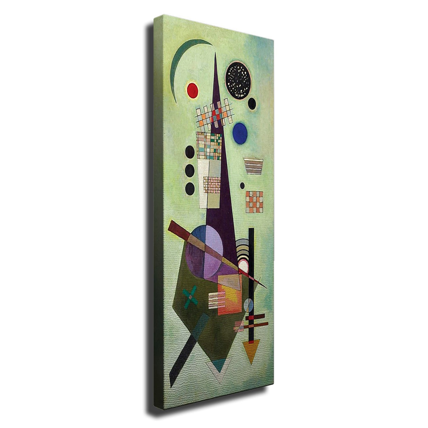 Impressionante pintura decorativa em tela de Kandinsky, 30 x 80 cm | 100% tela, moldura 100% madeira (3 cm de espessura) | Perfeito para decoração moderna e amantes da arte