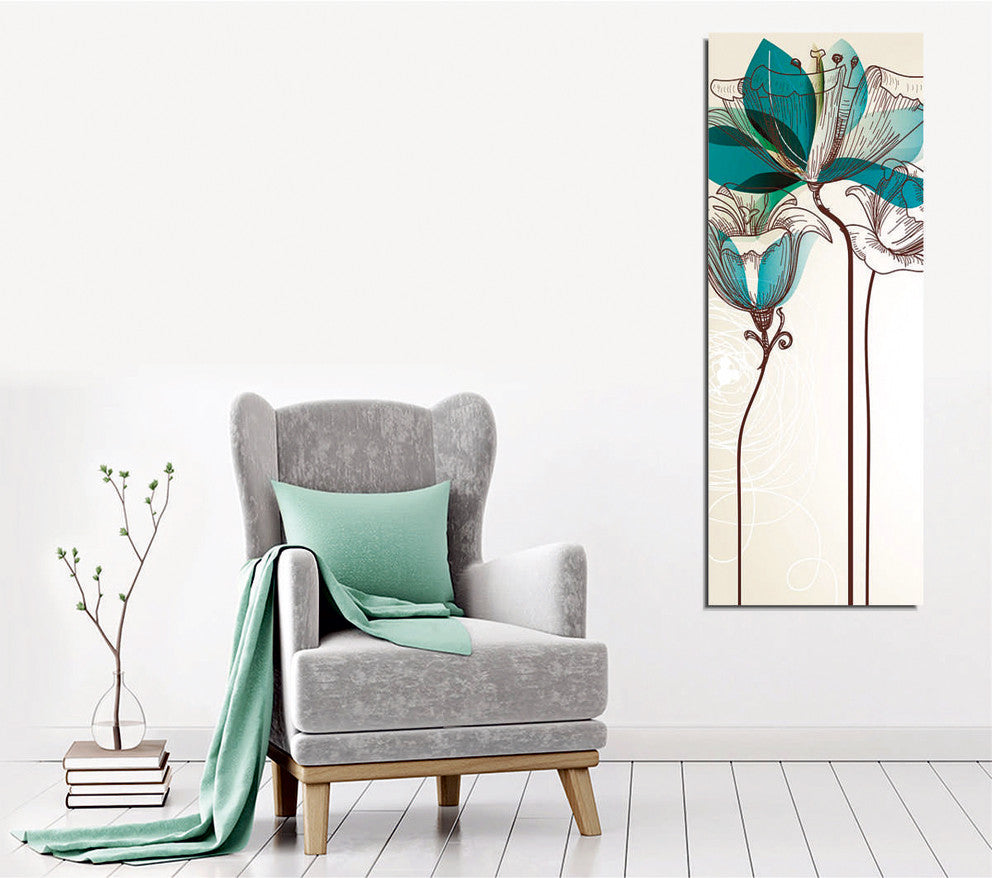 Pintura em tela decorativa elegante, 30 x 80 cm | 100% tela, 100% moldura de madeira (3 cm de espessura) | Perfeita para amantes de decoração e arte