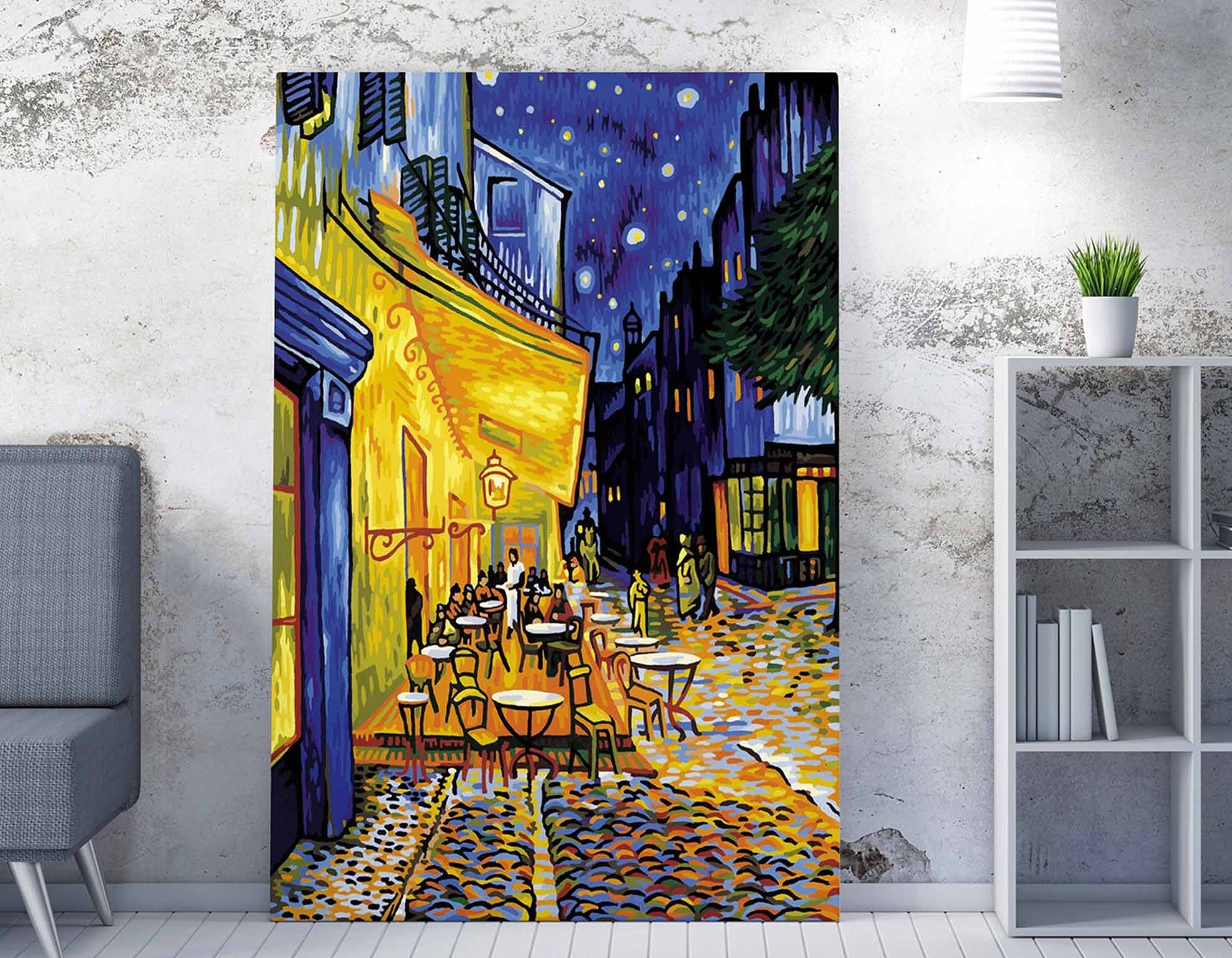 Pintura decorativa em tela de Vincent van Gogh, 50 x 70 cm | 50% poliéster / 50% algodão, moldura 100% madeira (2 x 3 cm) | Arte deslumbrante para decoração de casa
