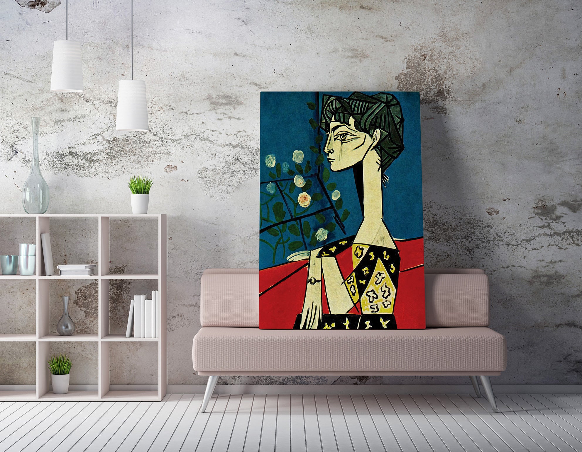 Impressionante pintura decorativa em tela, 50 x 70 cm | 50% poliéster e 50% algodão, moldura 100% madeira (2 x 3 cm) | Impressão digital vibrante para decoração de casa