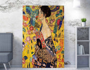 Pintura decorativa elegante em tela de Gustav Klimt, 50 x 70 cm | 50% poliéster / 50% algodão, moldura 100% madeira (2 x 3 cm) | Arte deslumbrante para decoração de casa