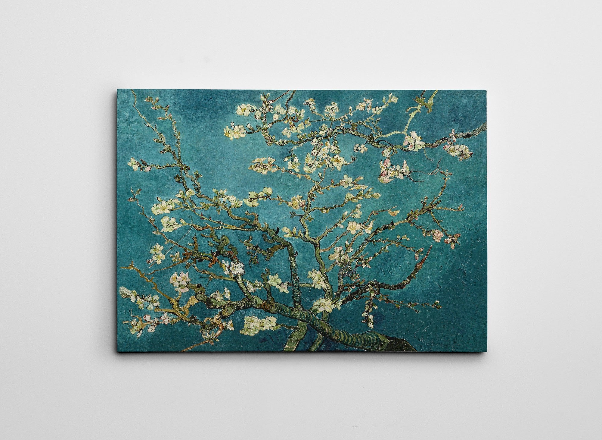Pintura decorativa em tela de Vincent van Gogh, 70 x 100 cm, 50% poliéster/50% algodão, moldura 100% madeira (2 x 3 cm) | Arte deslumbrante para decoração de casa