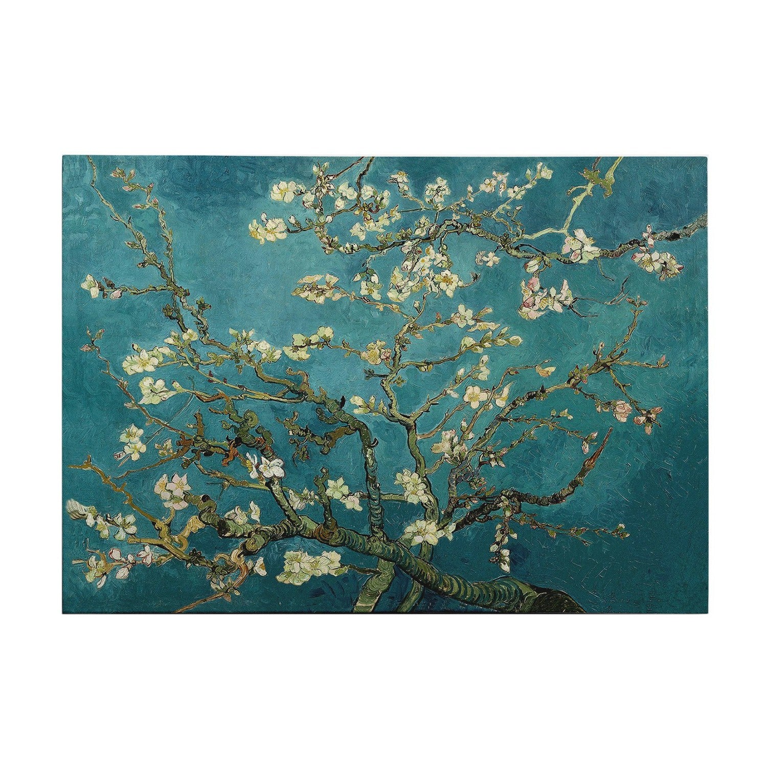 Pintura decorativa em tela de Vincent van Gogh, 70 x 100 cm, 50% poliéster/50% algodão, moldura 100% madeira (2 x 3 cm) | Arte deslumbrante para decoração de casa