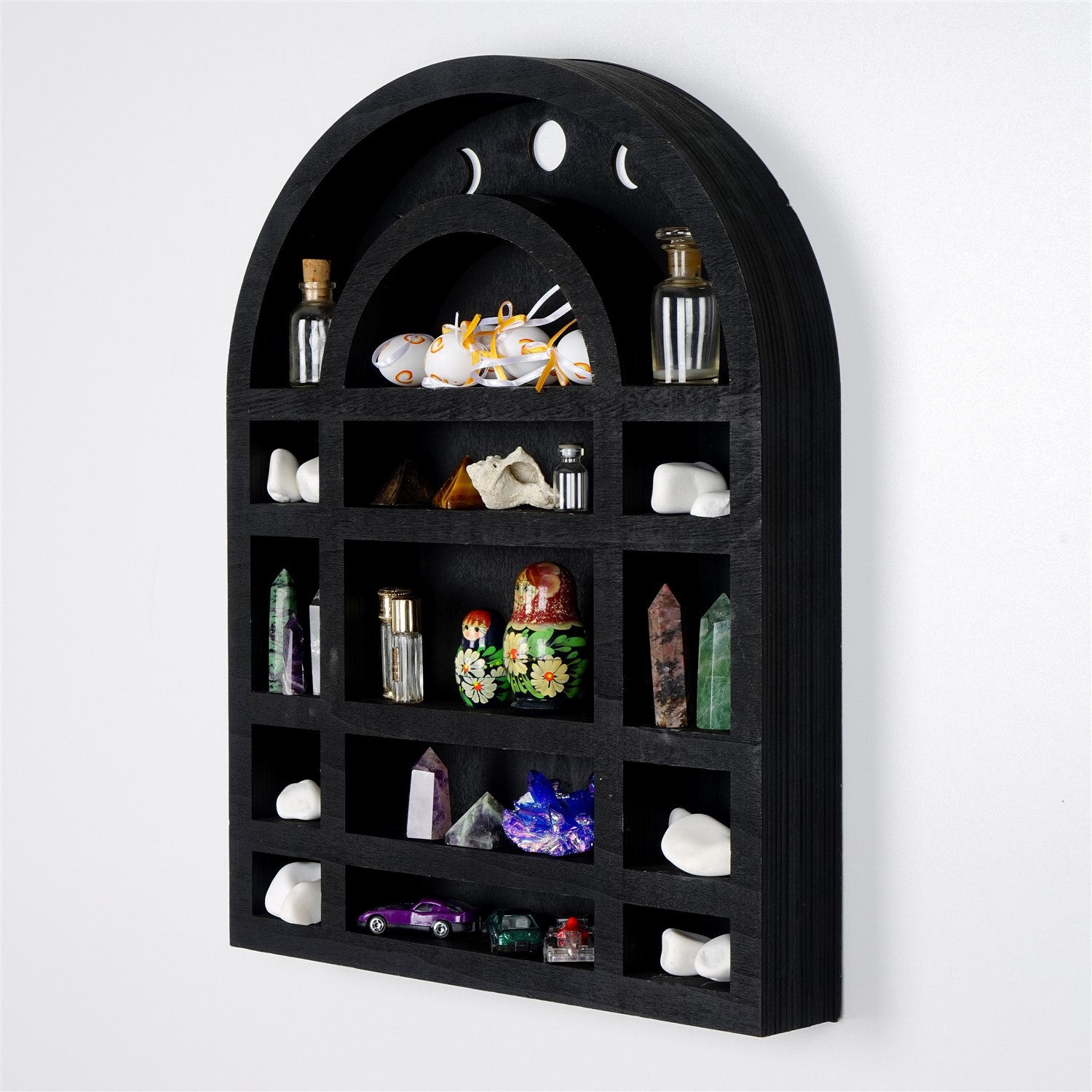 Acessório Decorativo de Parede 100% Madeira Preta MEH140, Corte a Laser, 38 x 6 x 48 cm