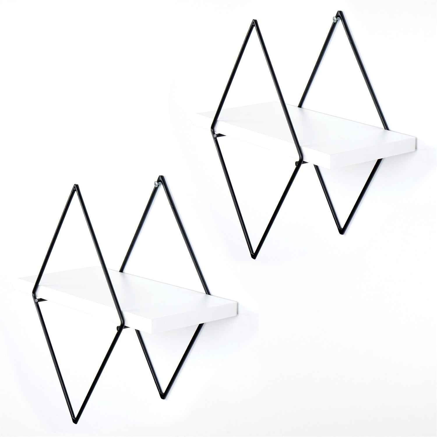 Prateleira de parede de metal decorativa-WR057-Branco