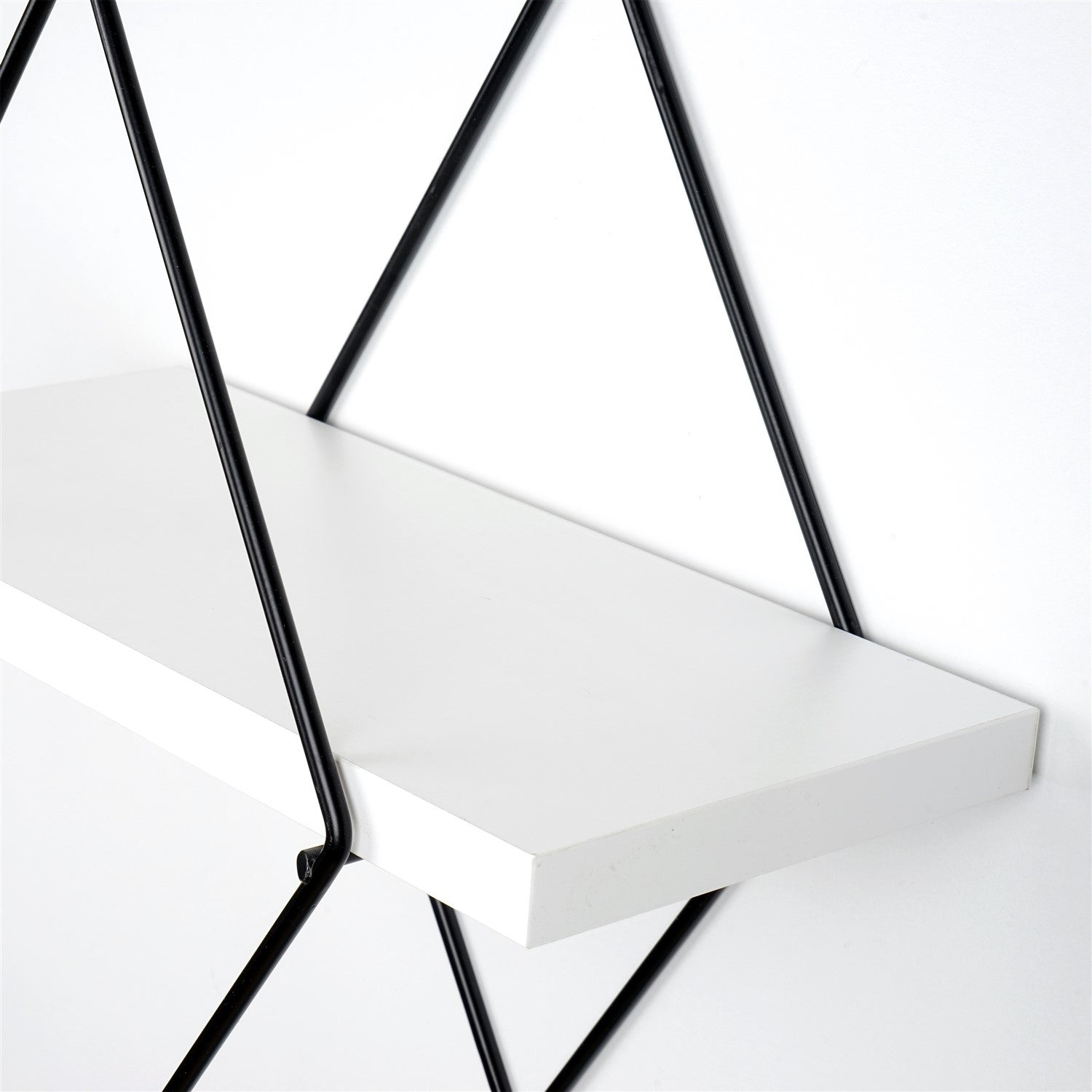 Prateleira de parede de metal decorativa-WR057-Branco