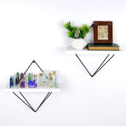 Prateleira de parede decorativa de madeira elegante (2 peças), preta e branca, 30 x 14 x 30 cm | 100% MDF e estrutura de metal | Fixada na parede, capacidade de 5 kg, design moderno