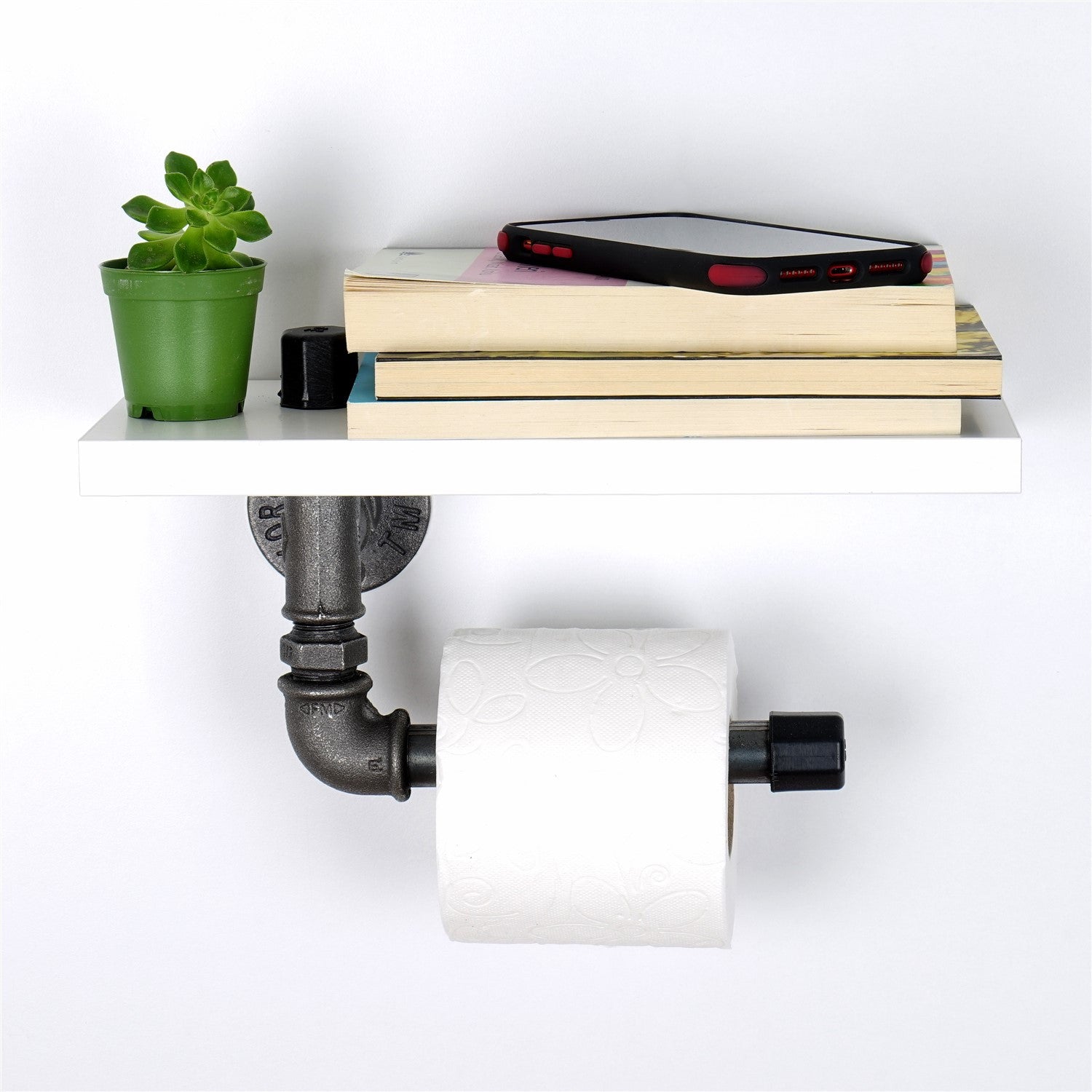 Suporte para papel higiênico-Boruraf235-Branco