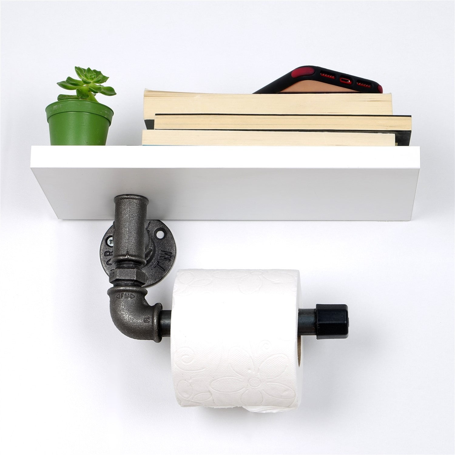 Suporte para papel higiênico-Boruraf235-Branco