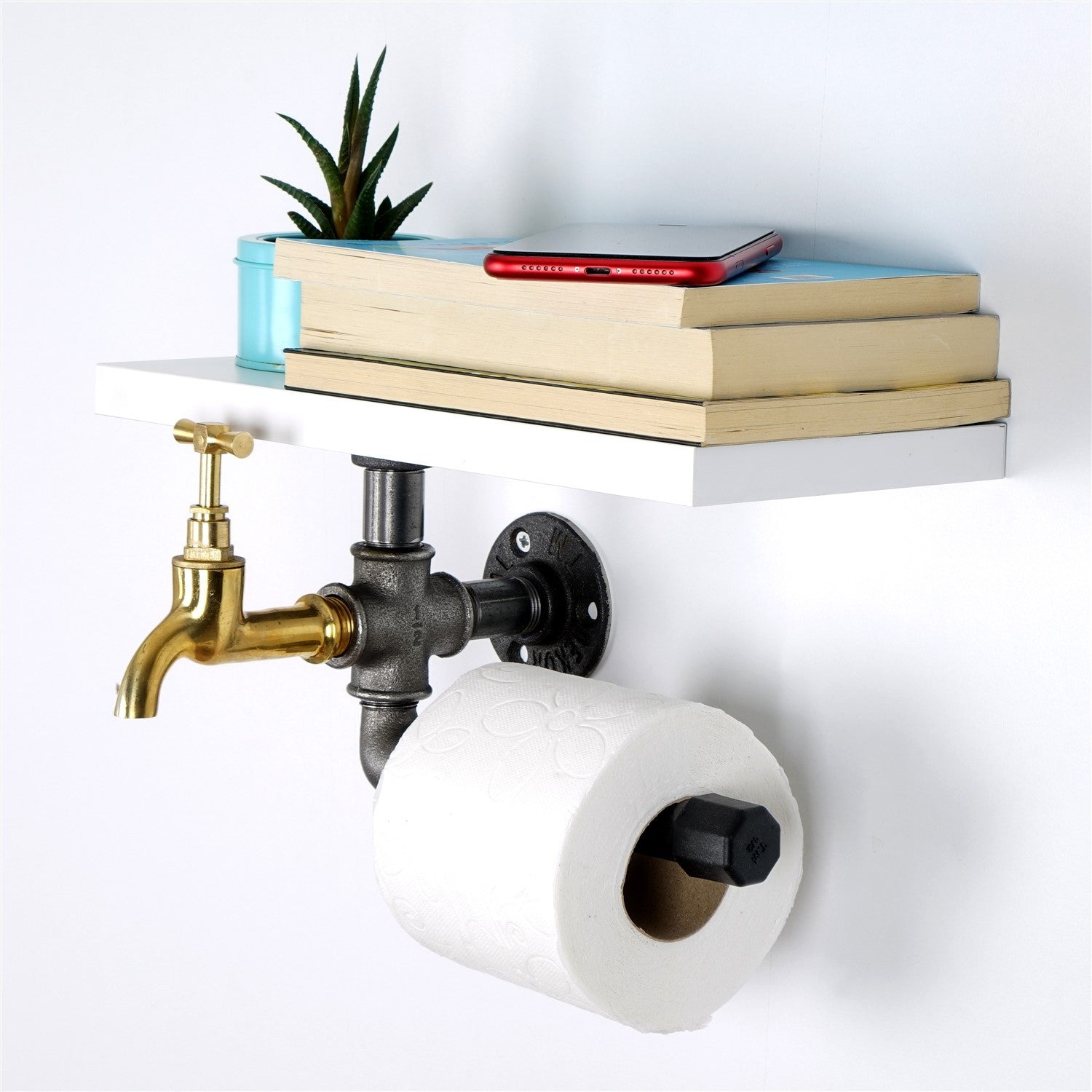 Suporte para papel higiênico-Boruraf236-Branco