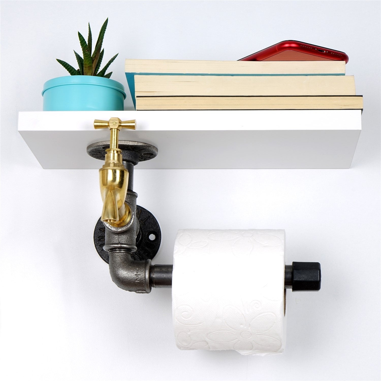 Suporte para papel higiênico-Boruraf236-Branco