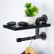 Prateleira de Tubo 100% MDF, 15 x 28 x 15 cm, Preto — BORURAF238