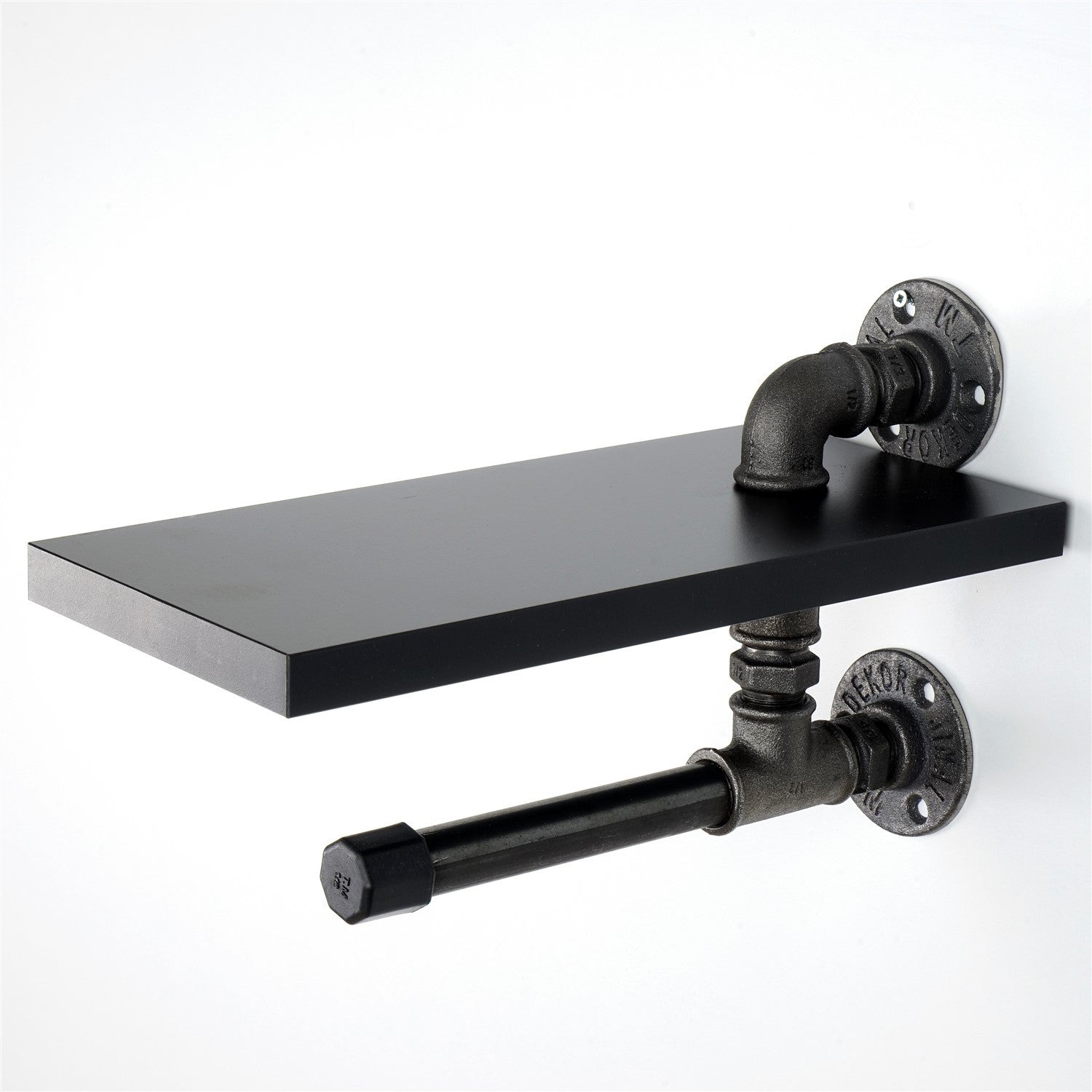 Prateleira de Tubo 100% MDF, 15 x 28 x 15 cm, Preto — BORURAF238