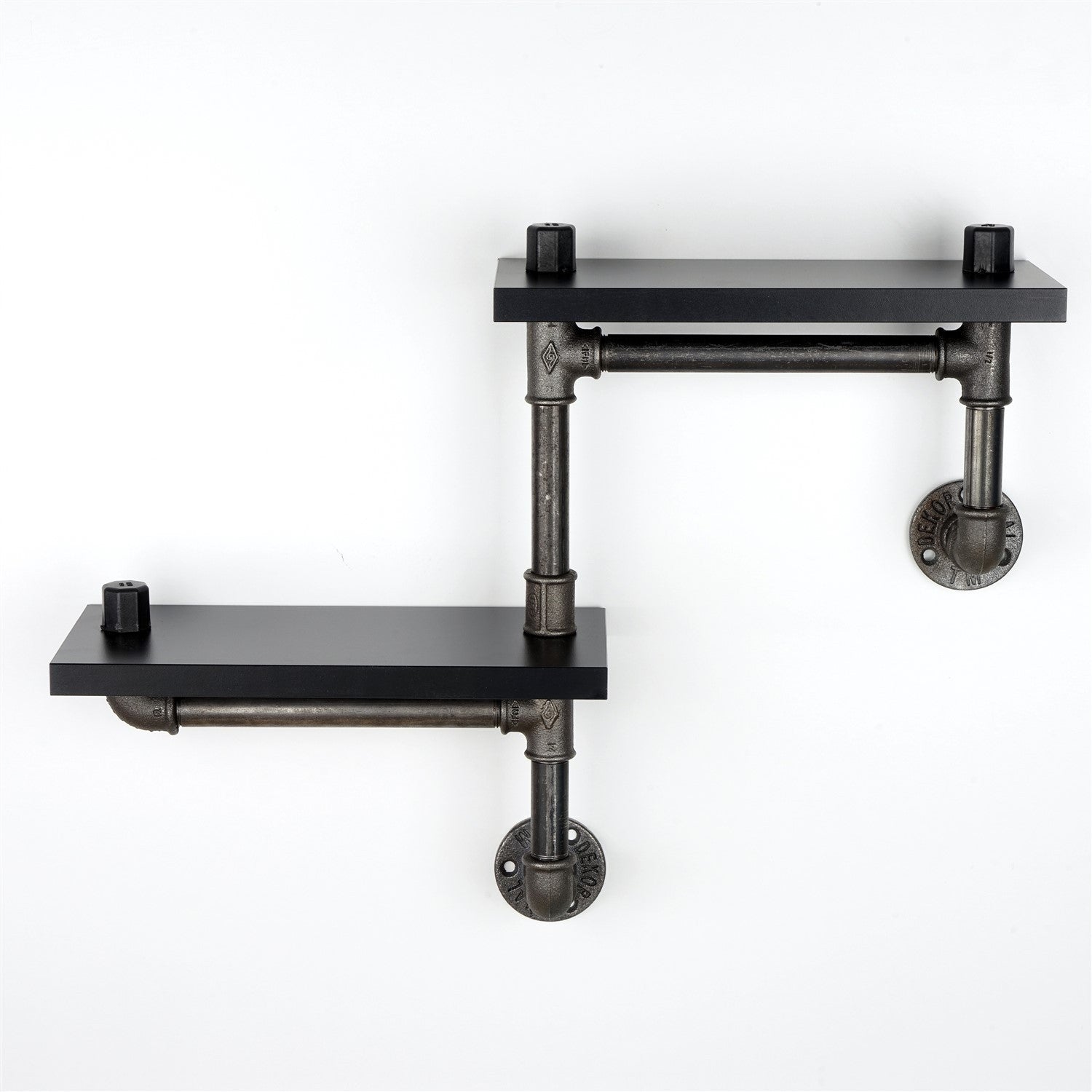Prateleira de Parede Pipe BORURAF242 - Preto - MDF 100% - 56 x 13 x 42 cm - 3,6 kg