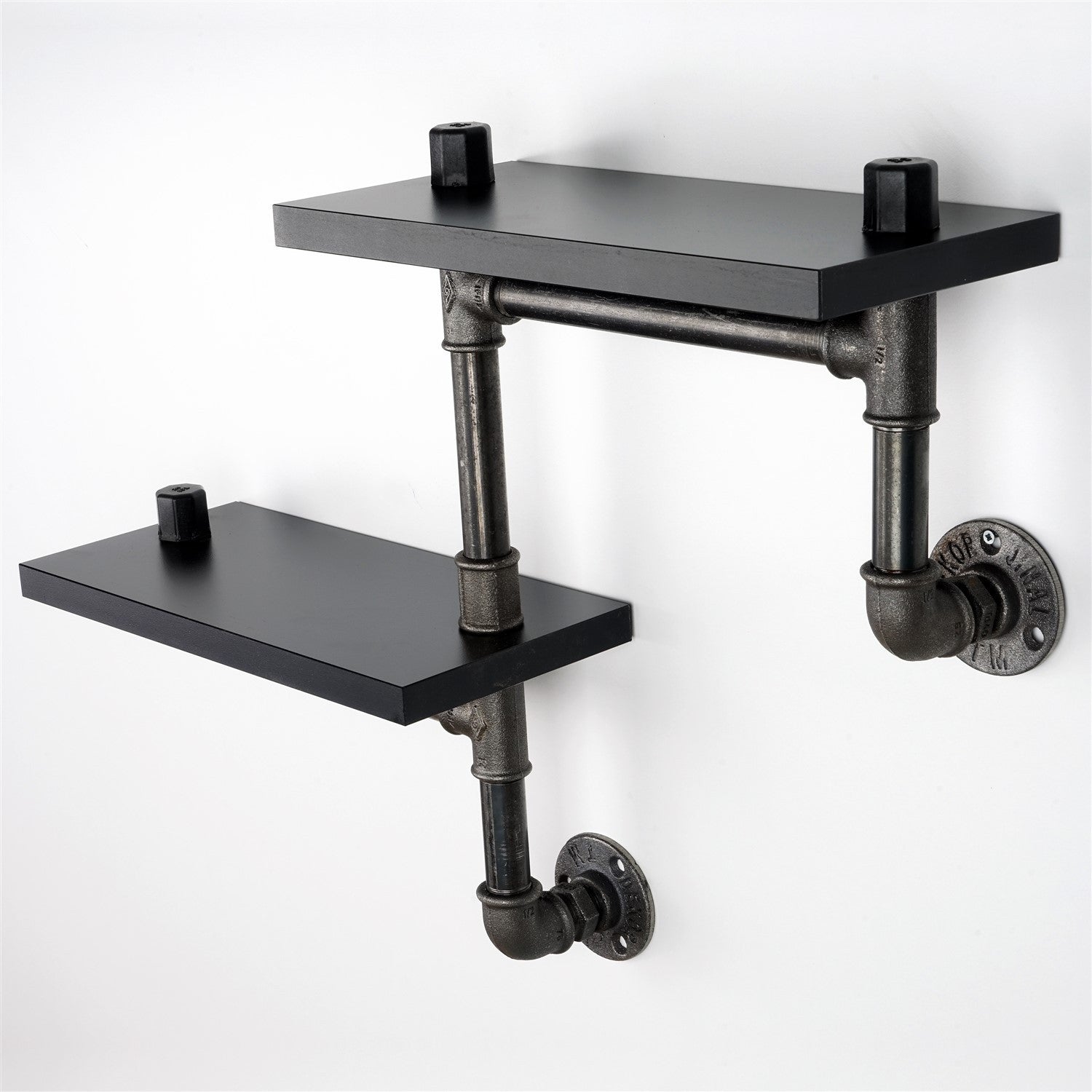 Prateleira de Parede Pipe BORURAF242 - Preto - MDF 100% - 56 x 13 x 42 cm - 3,6 kg