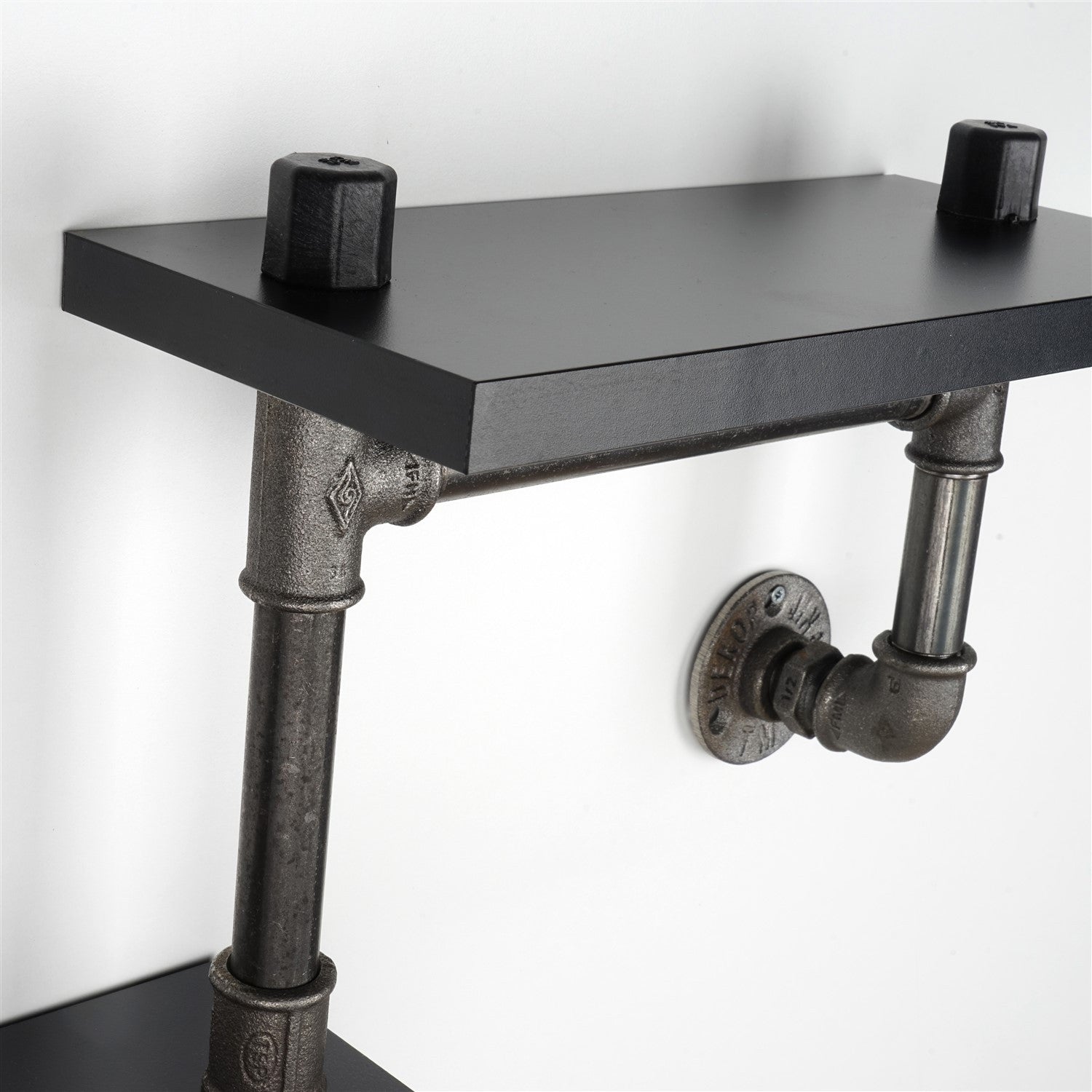 Prateleira de Parede Pipe BORURAF242 - Preto - MDF 100% - 56 x 13 x 42 cm - 3,6 kg