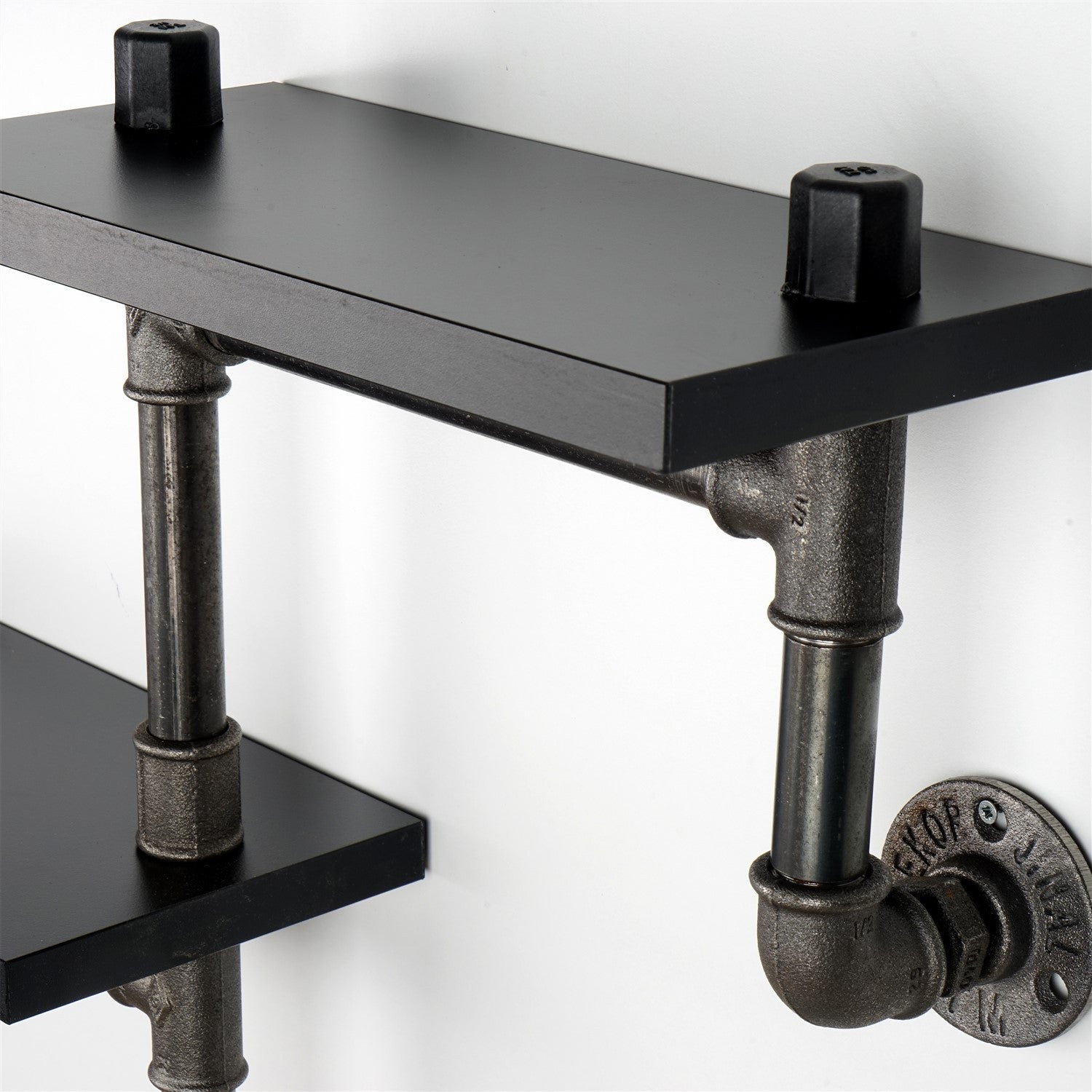 Prateleira de Parede Pipe BORURAF242 - Preto - MDF 100% - 56 x 13 x 42 cm - 3,6 kg