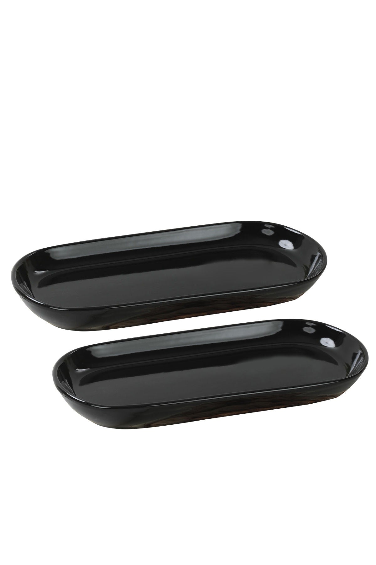Conjunto de pratos – 26 x 12,2 x 3 cm – Preto – Cerâmica