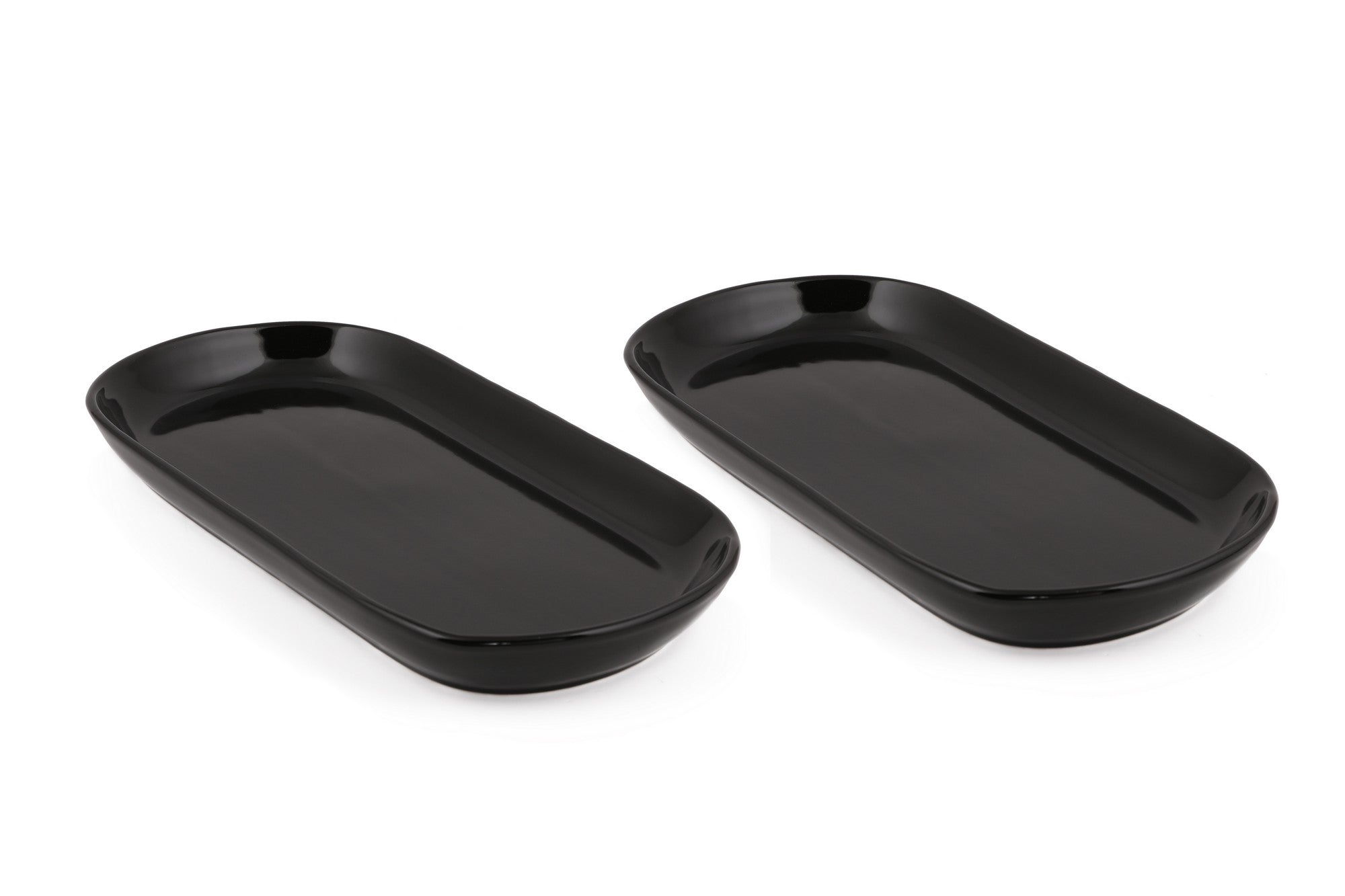 Conjunto de pratos – 26 x 12,2 x 3 cm – Preto – Cerâmica