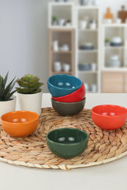 Conjunto de tigelas de cerâmica – 8 cm – Multicolorido