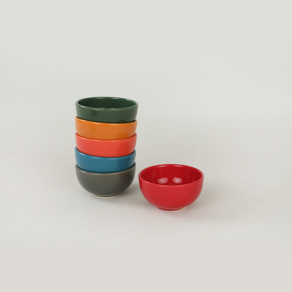 Conjunto de tigelas de cerâmica – 8 cm – Multicolorido