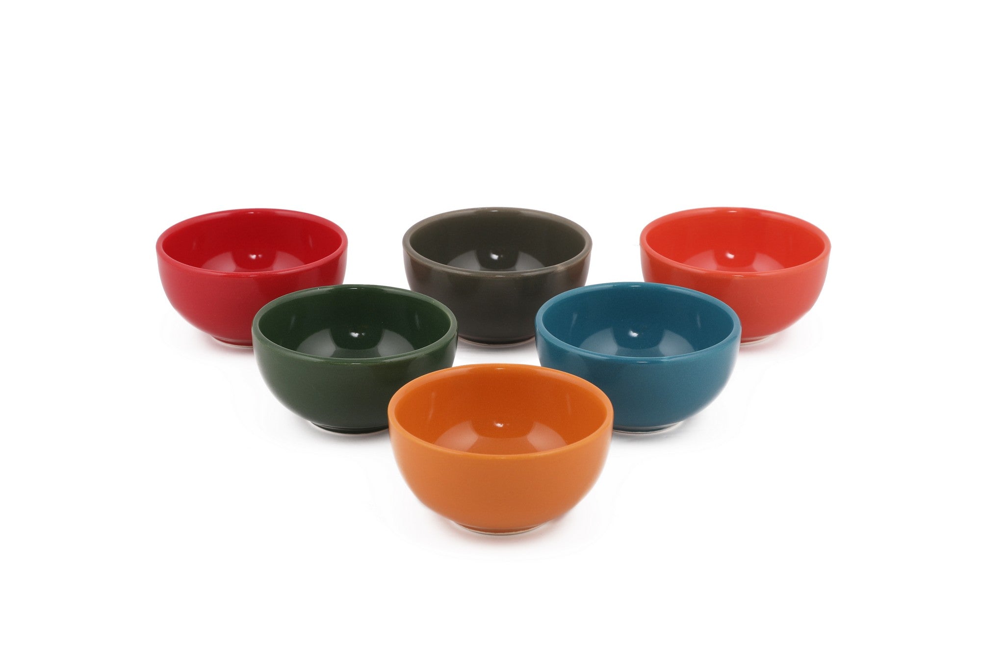 Conjunto de tigelas de cerâmica – 8 cm – Multicolorido