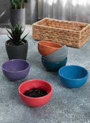 Conjunto de taças de cerâmica (6 peças) – 8 cm – Multicolorido – Cerâmica